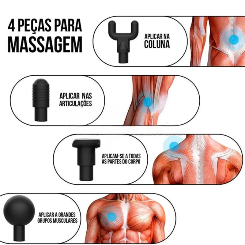 Pistola elétrica de massagem